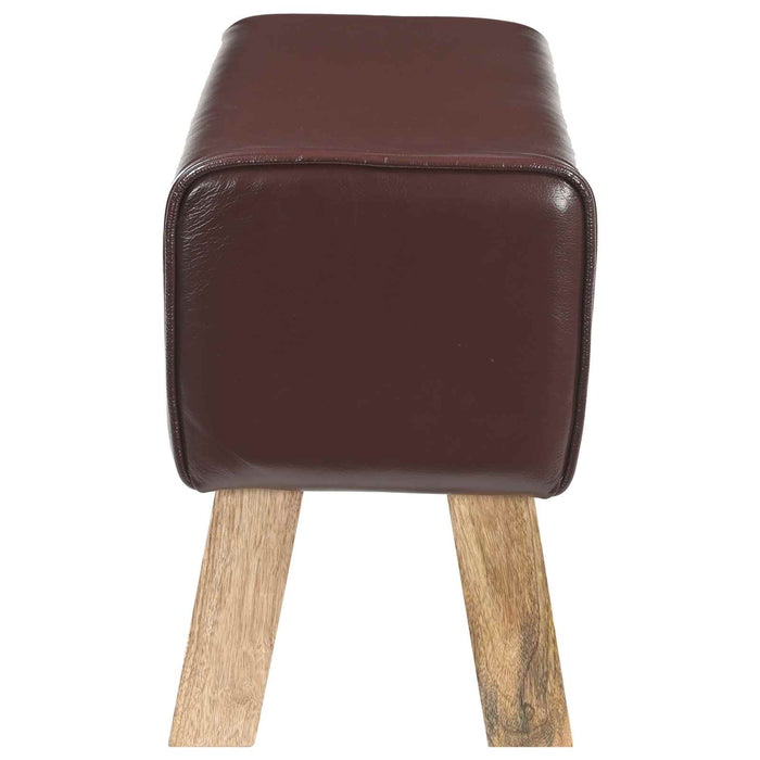 bancă 60 x 30 x 45 cm Piele Naturală Maro închis WALTI