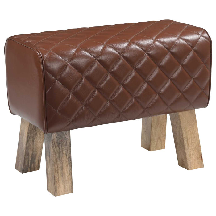bancă 60 x 30 x 45 cm Piele Naturală Maro diamant WALTI