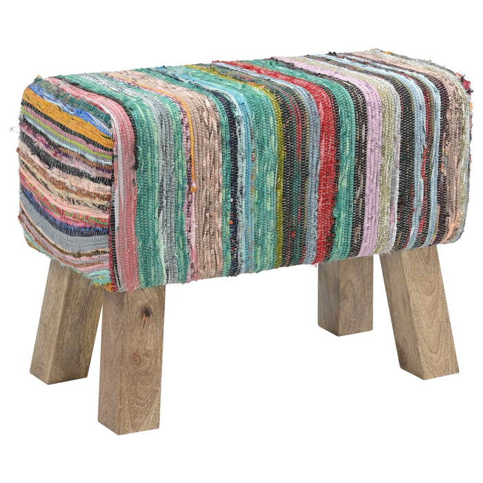 bancă 60 x 30 x 45 cm Piele Naturală Multicolour WALTI