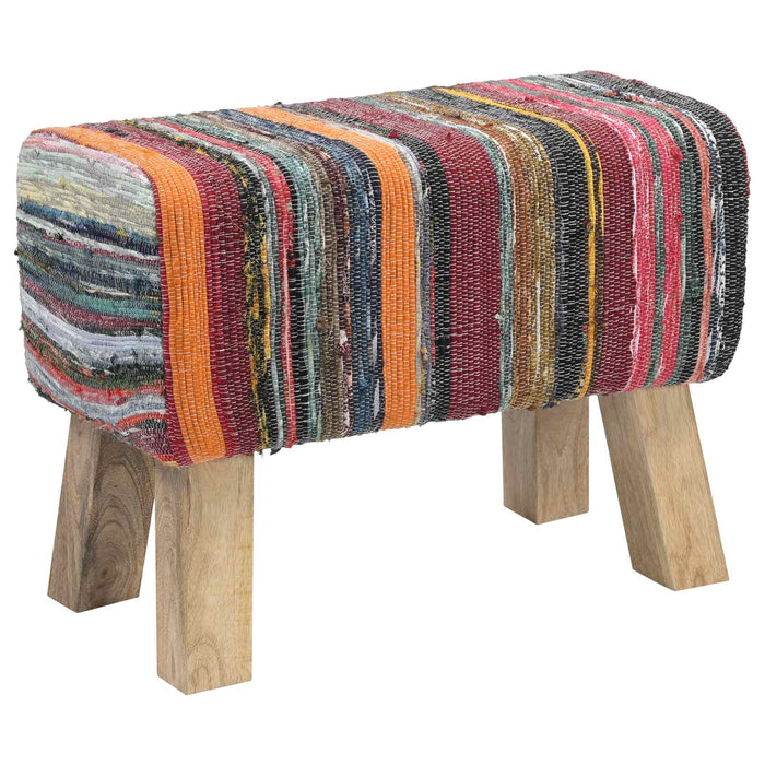 bancă 60 x 30 x 45 cm Piele Naturală Multicolour WALTI