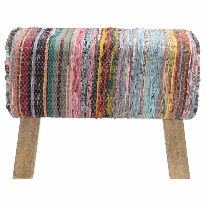 bancă 60 x 30 x 45 cm Piele Naturală Multicolour WALTI