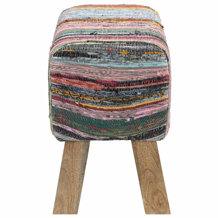 bancă 60 x 30 x 45 cm Piele Naturală Multicolour WALTI