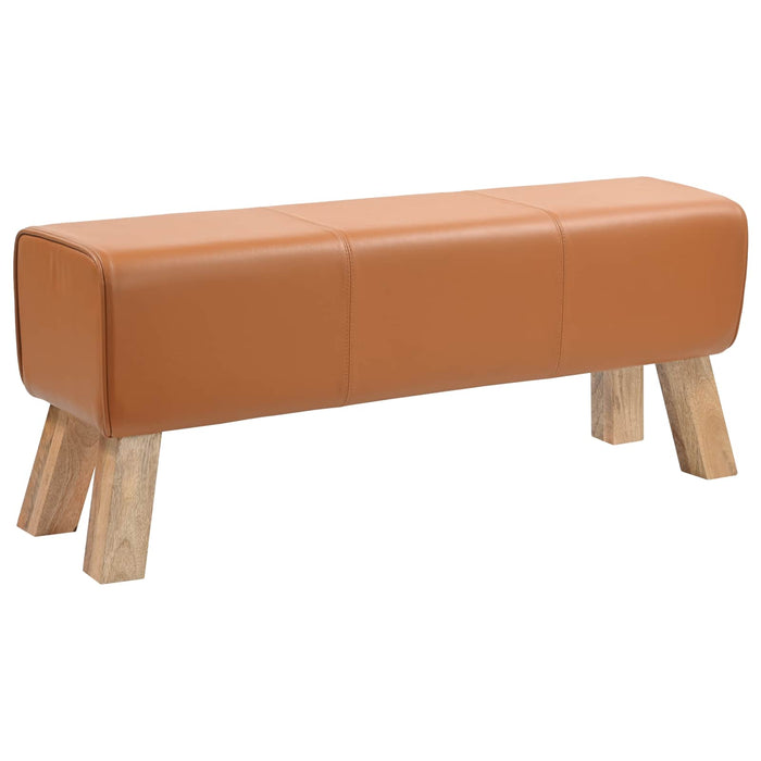 bancă 110 x 30 x 45 cm Piele Naturală Maro WALTI