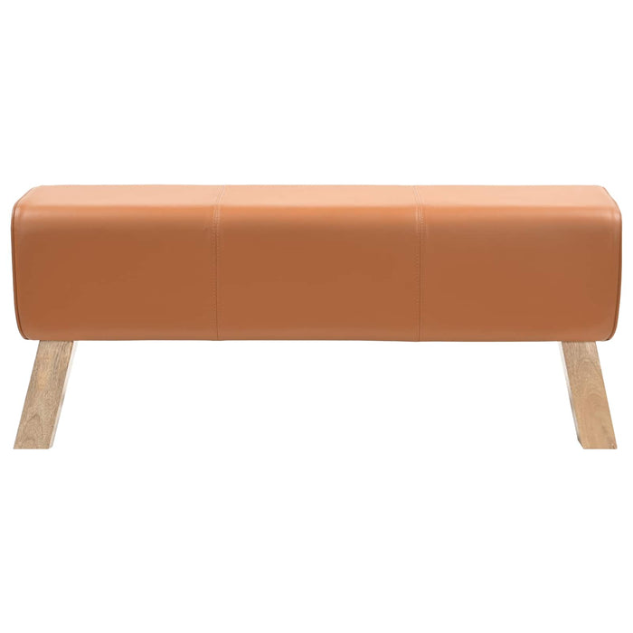 bancă 110 x 30 x 45 cm Piele Naturală Maro WALTI