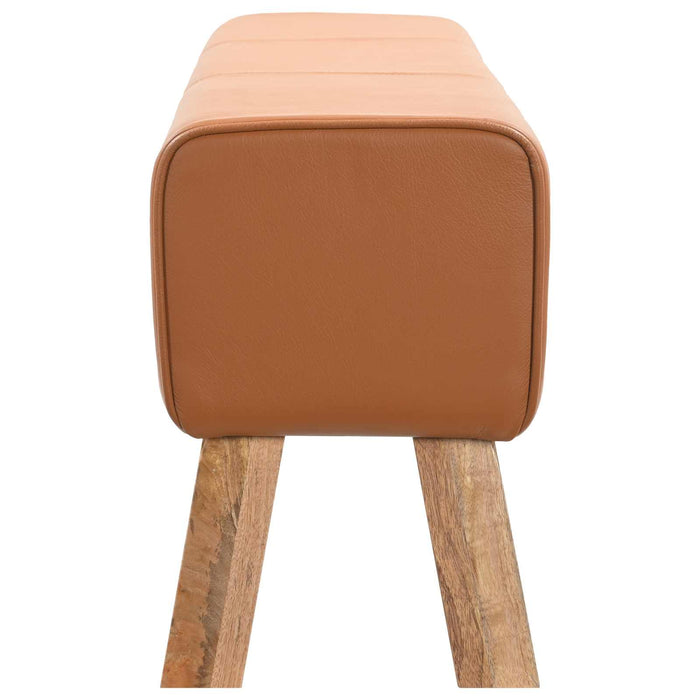 bancă 110 x 30 x 45 cm Piele Naturală Maro WALTI