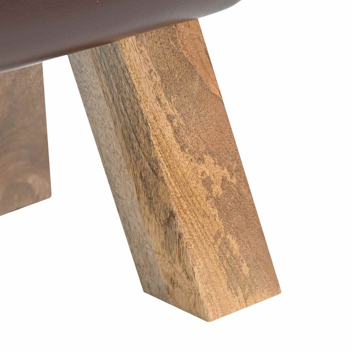 bancă 110 x 30 x 45 cm Piele Naturală Maro închis WALTI