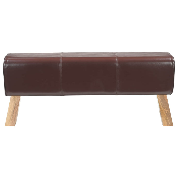 bancă 110 x 30 x 45 cm Piele Naturală Maro închis WALTI