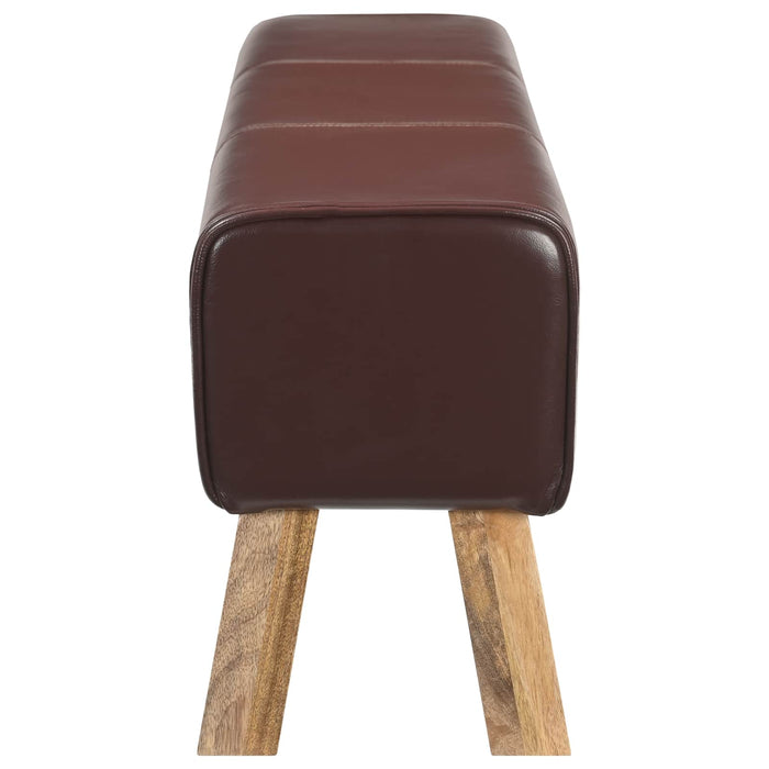 bancă 110 x 30 x 45 cm Piele Naturală Maro închis WALTI