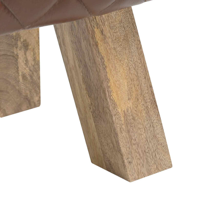 bancă 110 x 30 x 45 cm Piele Naturală Maro diamant WALTI