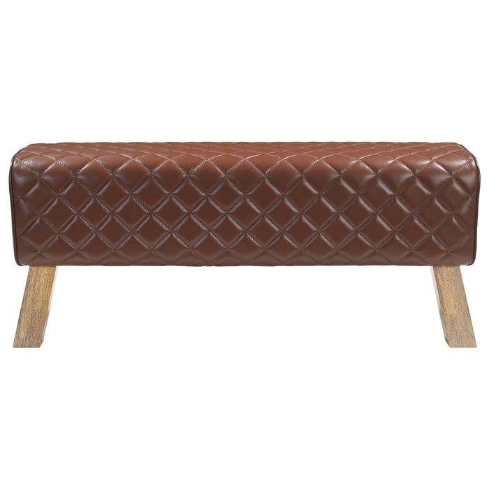 bancă 110 x 30 x 45 cm Piele Naturală Maro diamant WALTI
