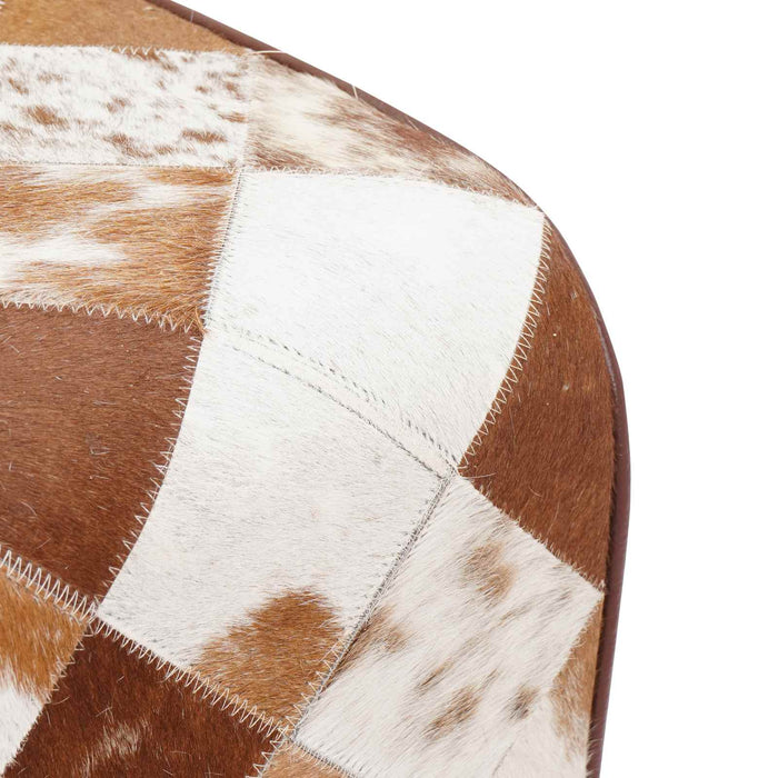 bancă 110 x 30 x 45 cm Piele Naturală Patchwork maro WALTI