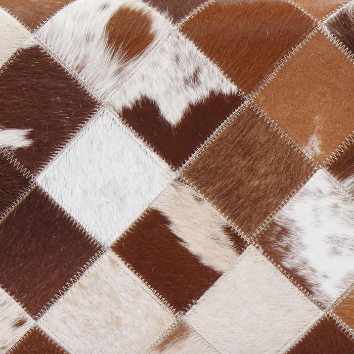 bancă 110 x 30 x 45 cm Piele Naturală Patchwork maro WALTI