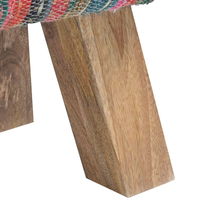 bancă 110 x 30 x 45 cm Piele Naturală Multicolour WALTI