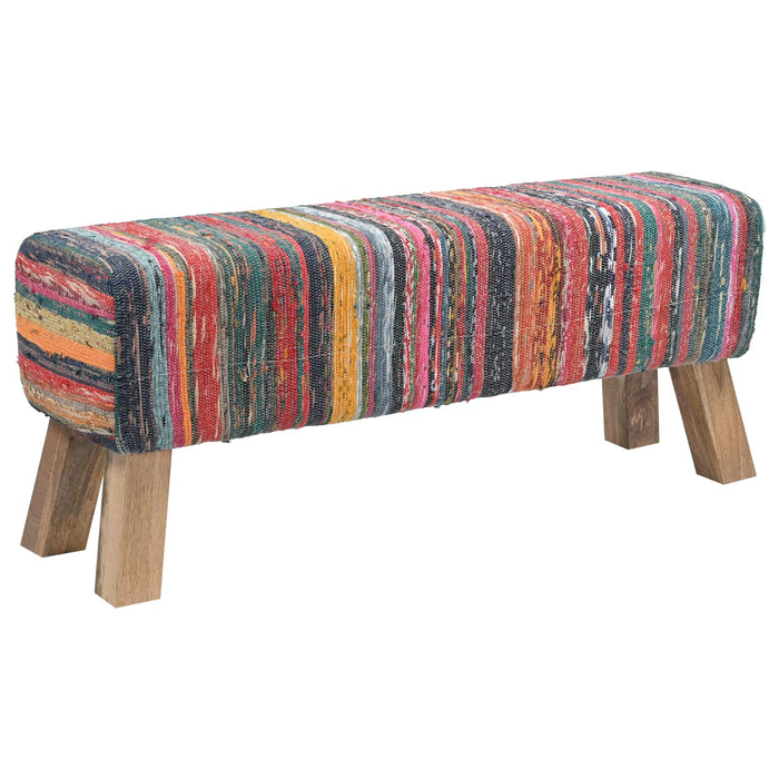 bancă 110 x 30 x 45 cm Piele Naturală Multicolour WALTI