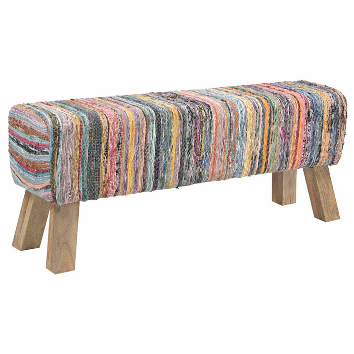bancă 110 x 30 x 45 cm Piele Naturală Multicolour WALTI