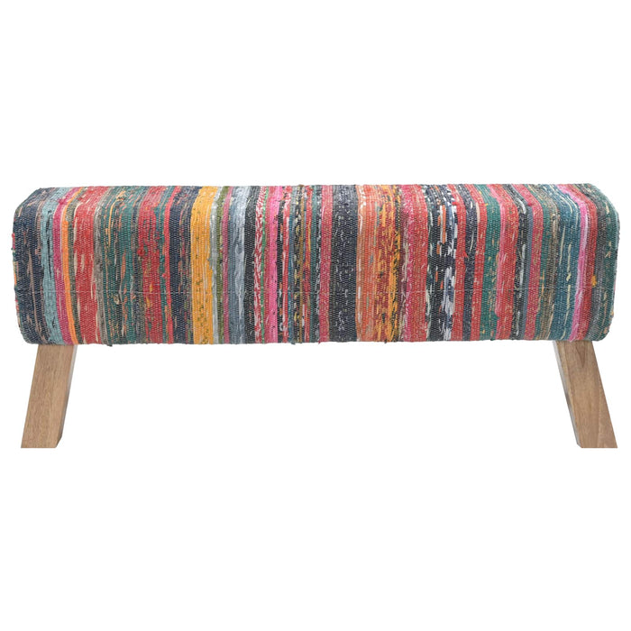 bancă 110 x 30 x 45 cm Piele Naturală Multicolour WALTI