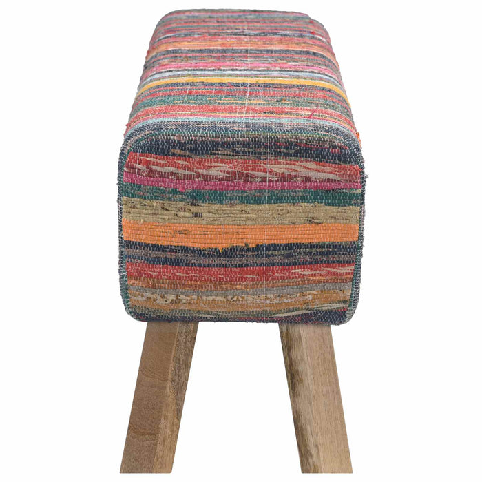 bancă 110 x 30 x 45 cm Piele Naturală Multicolour WALTI