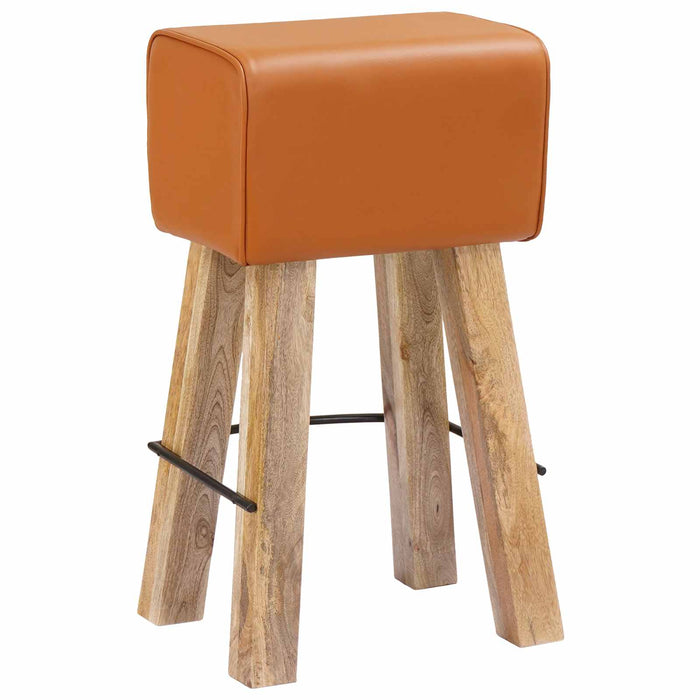 Scaun de bar 2 buc. Maro 44 x 33 x 74 cm Piele Naturală - WALTI WALTI