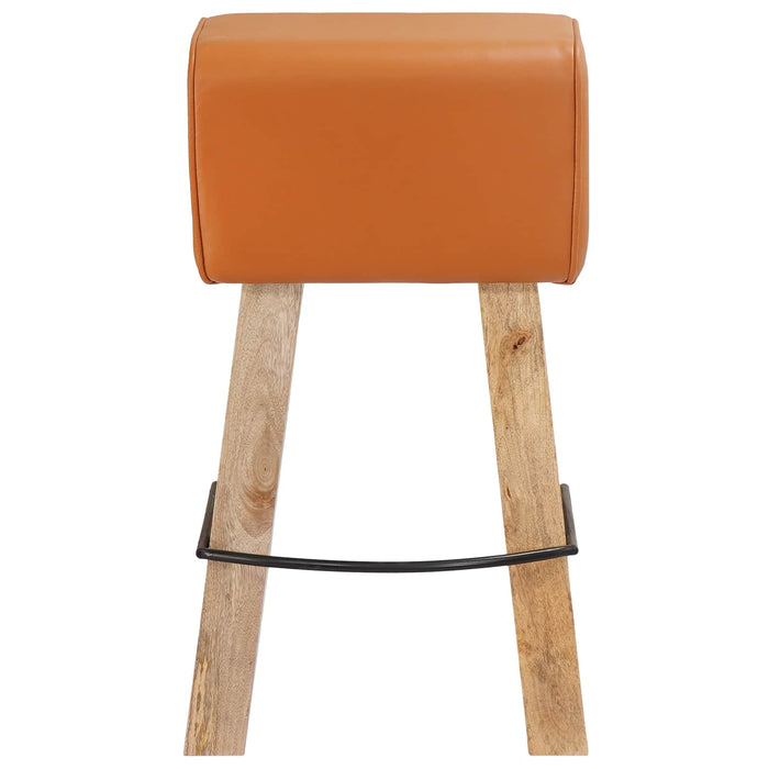Scaun de bar 2 buc. Maro 44 x 33 x 74 cm Piele Naturală - WALTI WALTI