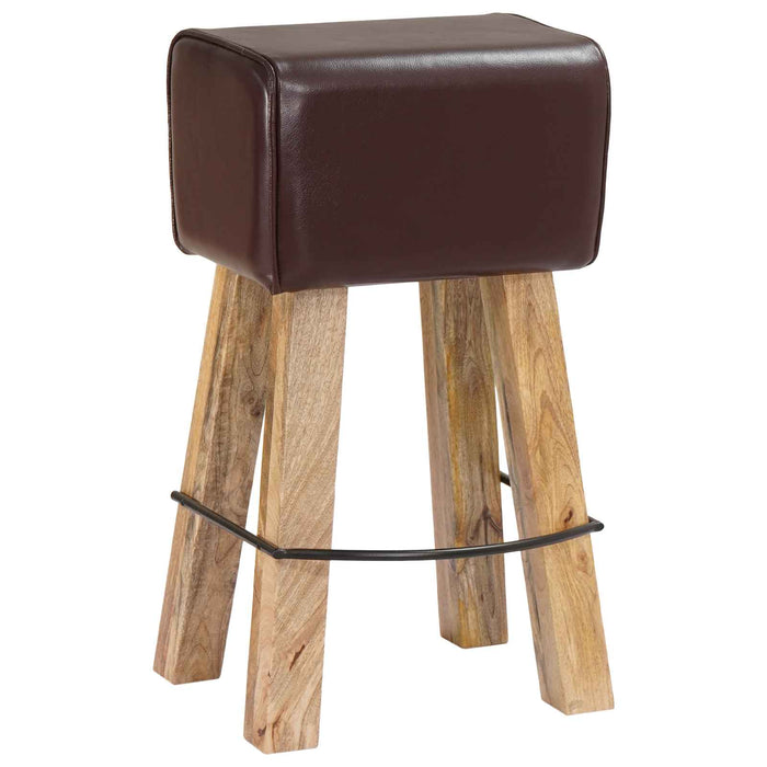 Scaun de bar 2 buc. Maro închis 44 x 33 x 74 cm Piele Naturală - WALTI WALTI