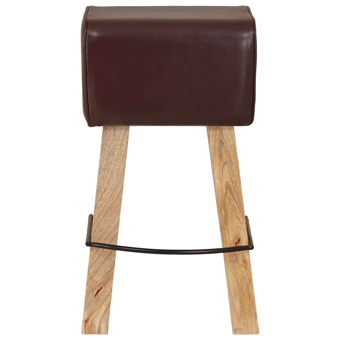 Scaun de bar 2 buc. Maro închis 44 x 33 x 74 cm Piele Naturală - WALTI WALTI