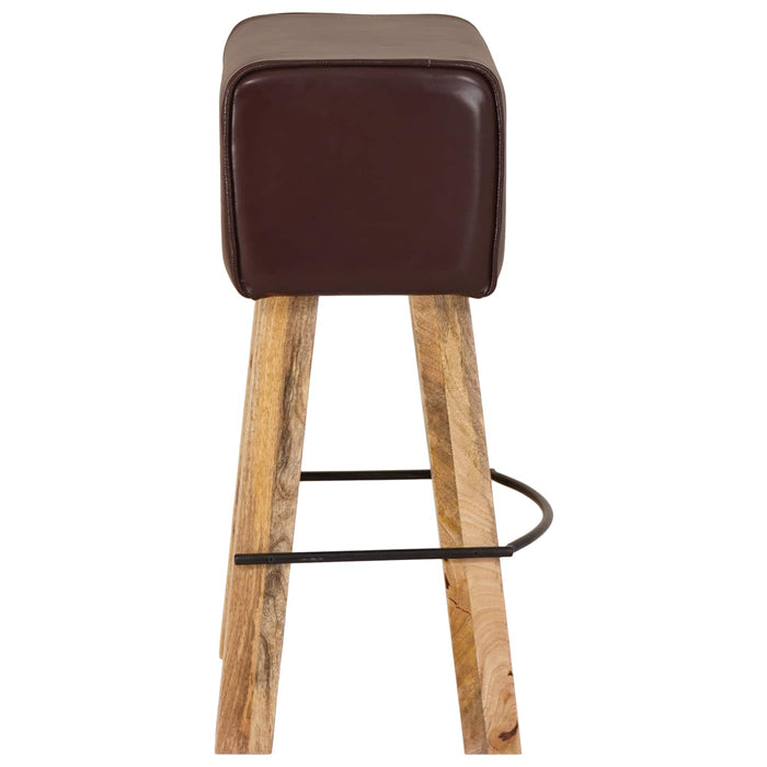 Scaun de bar 2 buc. Maro închis 44 x 33 x 74 cm Piele Naturală - WALTI WALTI