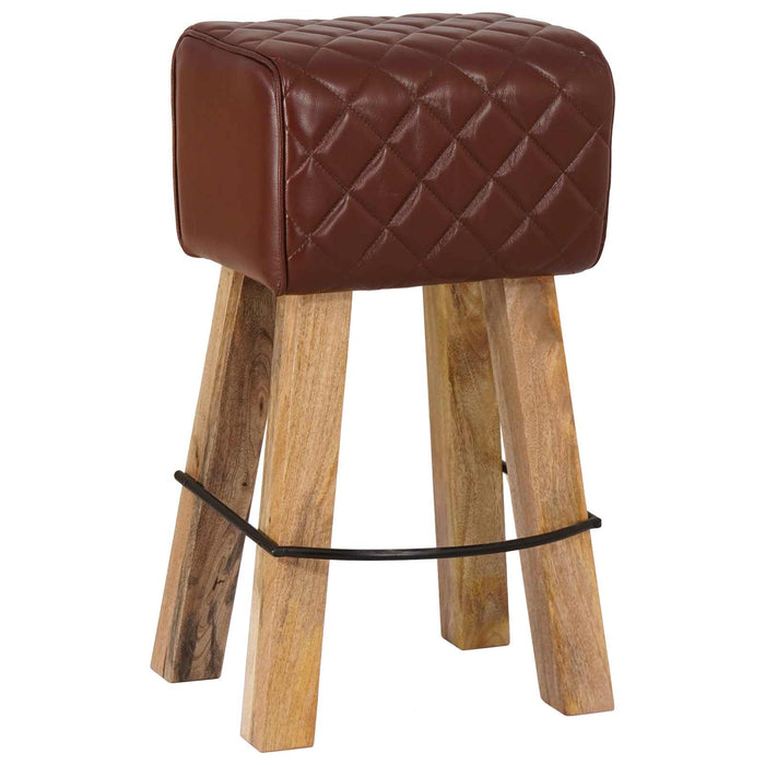 Scaun de bar 2 buc. Maro diamant 44 x 33 x 74 cm Piele Naturală - WALTI WALTI