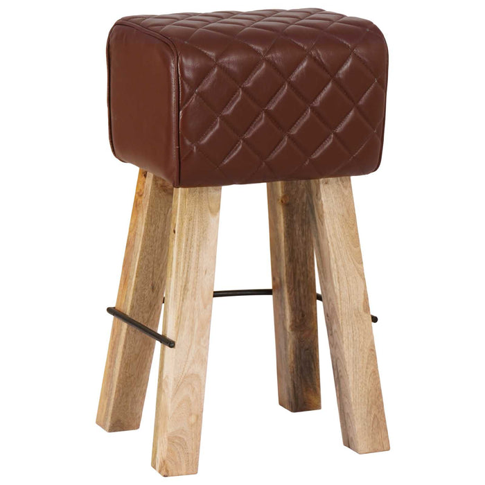Scaun de bar 2 buc. Maro diamant 44 x 33 x 74 cm Piele Naturală - WALTI WALTI