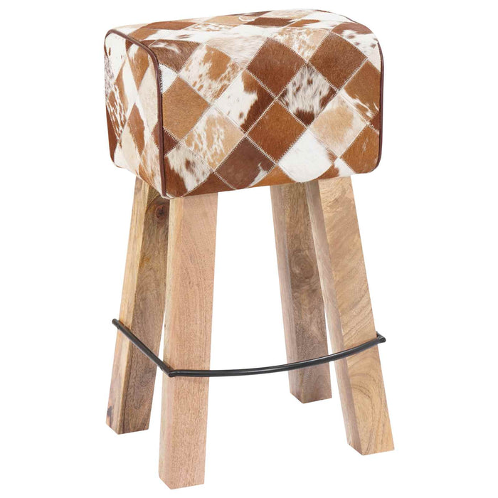 Scaun de bar 2 buc. Patchwork maro 44 x 33 x 74 cm WALTI
