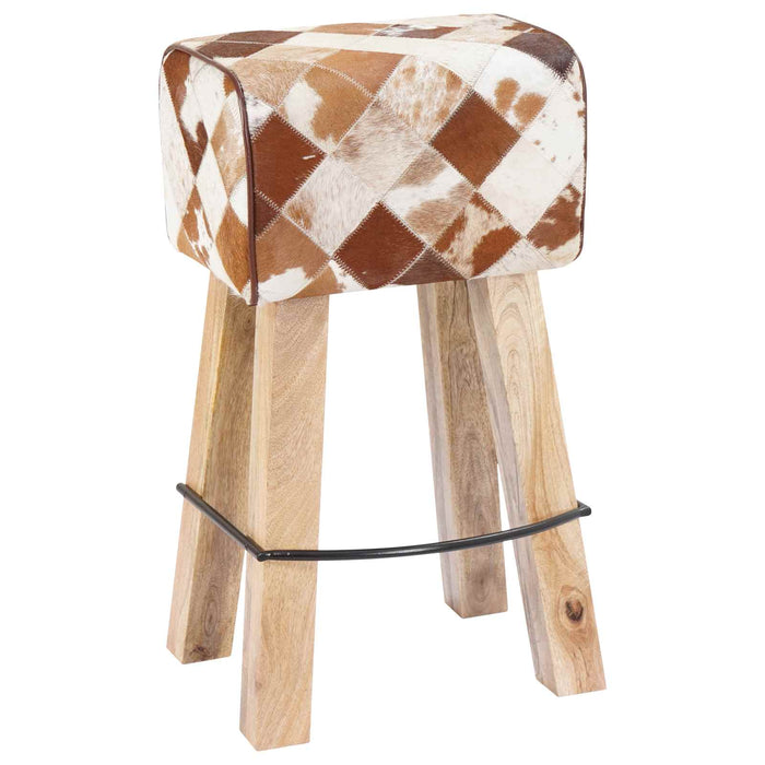 Scaun de bar 2 buc. Patchwork maro 44 x 33 x 74 cm WALTI