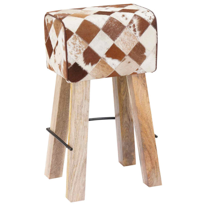 Scaun de bar 2 buc. Patchwork maro 44 x 33 x 74 cm WALTI