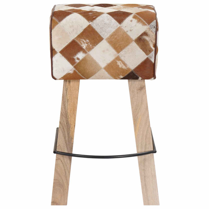 Scaun de bar 2 buc. Patchwork maro 44 x 33 x 74 cm WALTI