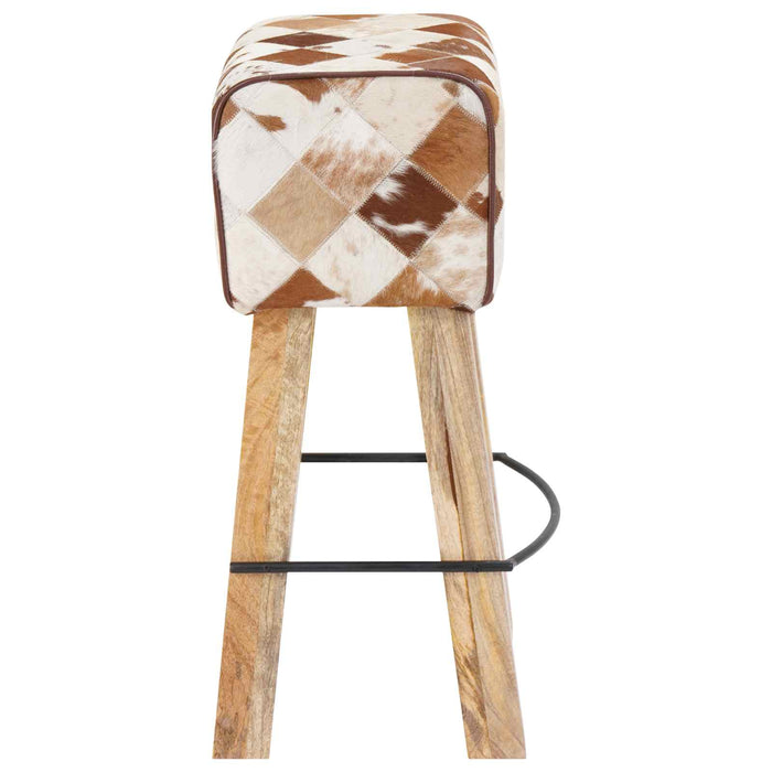 Scaun de bar 2 buc. Patchwork maro 44 x 33 x 74 cm WALTI