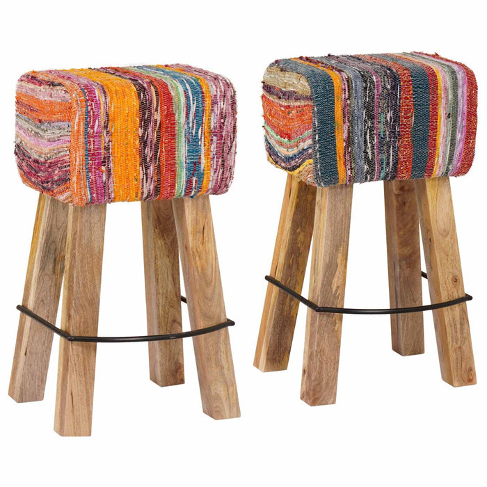 Scaun de bar 2 buc. Multicolour 44 x 33 x 74 cm Piele Naturală WALTI