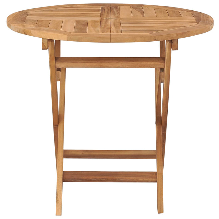 Masă pliabilă de grădină natural Ø 90 x 75 cm Lemn solid de tec WALTI