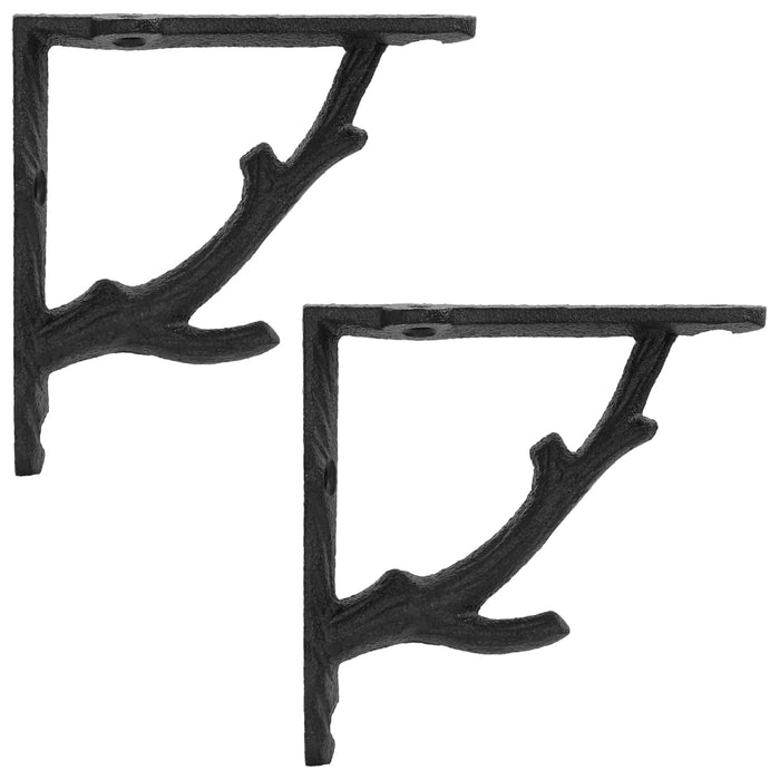 Suporturi pentru rafturi de perete 2 buc. Negru 10 x 10 x 3 cm WALTI