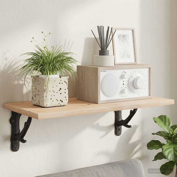 Suporturi pentru rafturi de perete 2 buc. Negru 14 x 14 x 4 cm WALTI