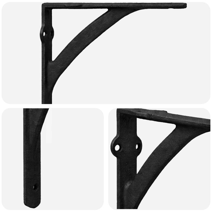 Suporturi pentru rafturi de perete 12 buc. Negru 10 x 10 x 3 cm WALTI