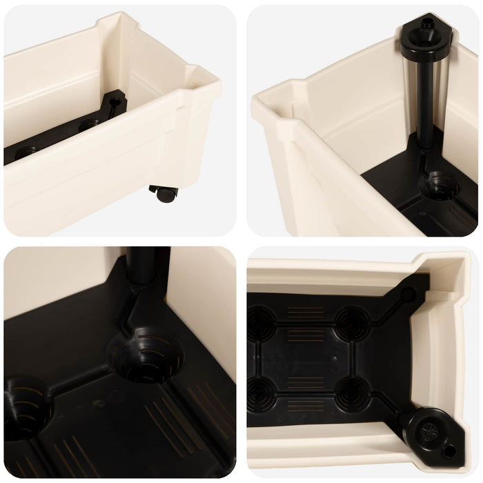 Ghiveci Calypso cu roți Alb 79 x 35 x 33 cm PP - WALTI WALTI