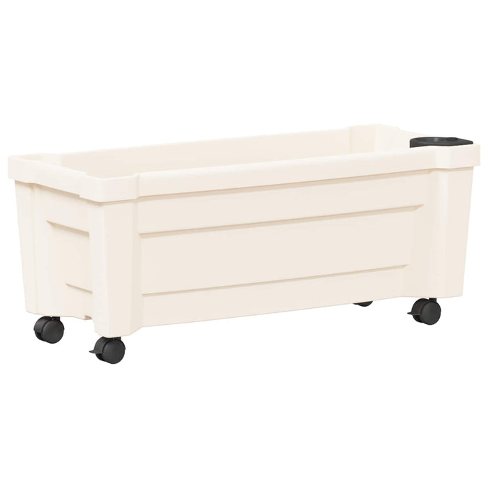 Ghiveci Calypso cu roți Alb 79 x 35 x 33 cm PP - WALTI WALTI