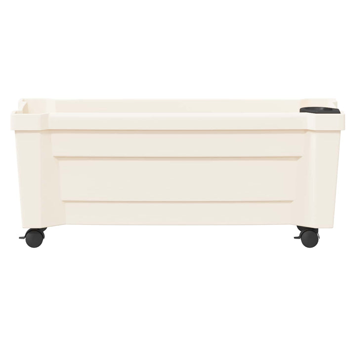Ghiveci Calypso cu roți Alb 79 x 35 x 33 cm PP - WALTI WALTI