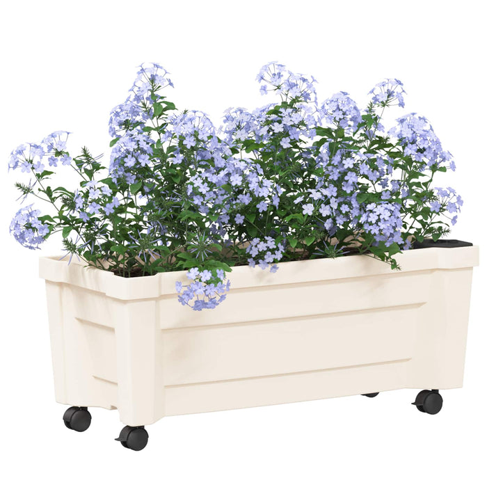 Ghiveci Calypso cu roți Alb 79 x 35 x 33 cm PP - WALTI WALTI