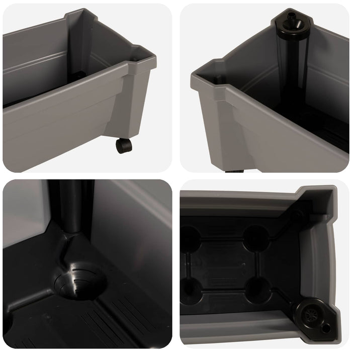 Ghiveci Calypso cu roți Gri 79 x 35 x 33 cm PP - WALTI WALTI