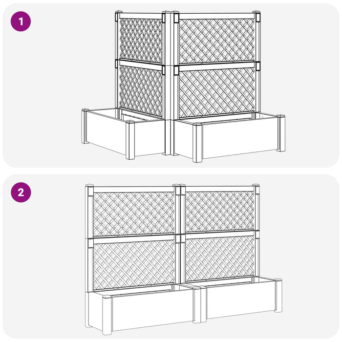 Vază mare cu suport 2 pcs Gri 143 x 143 x 133,5 cm PP - WALTI WALTI