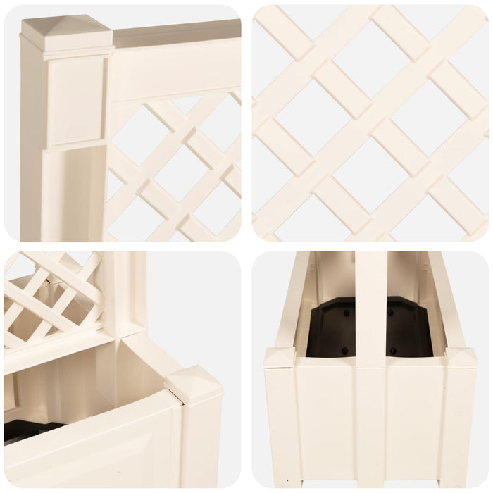 Ghiveci mare cu trellis Alb 99,5 x 43 x 133,5 PP - WALTI WALTI