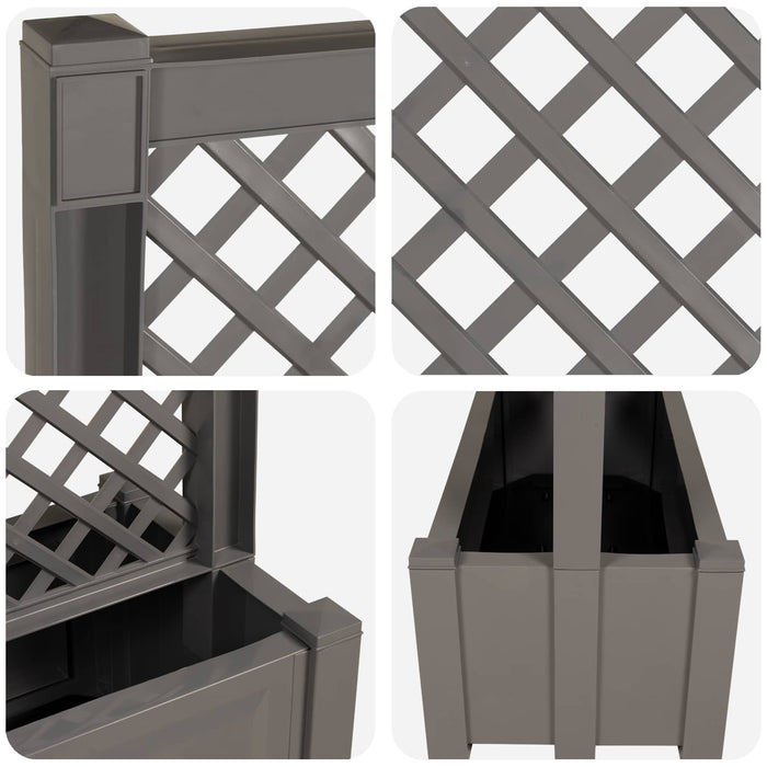 Ghiveci mare cu trellis Gri 99,5 x 43 x 133,5 PP - WALTI WALTI
