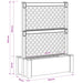 Ghiveci mare cu trellis Gri 99,5 x 43 x 133,5 PP - WALTI WALTI