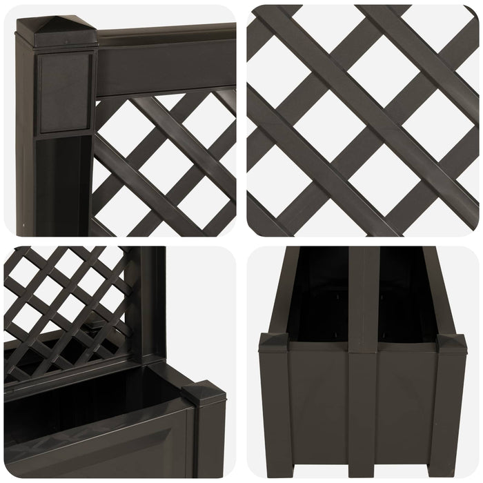 Ghiveci mare cu trellis Antracit 99,5 x 43 x 133,5 PP - WALTI WALTI