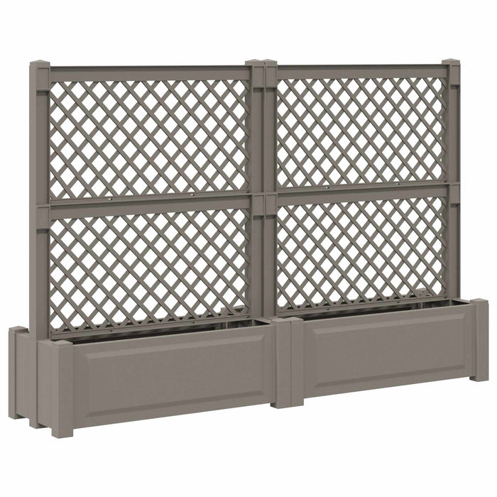 Ghiveci mare cu trellis 2 pcs Gri 200 x 43 x 133,5 cm PP - WALTI WALTI