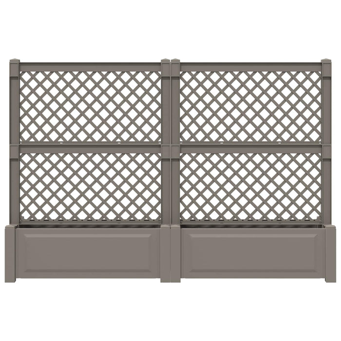Ghiveci mare cu trellis 2 pcs Gri 200 x 43 x 133,5 cm PP - WALTI WALTI